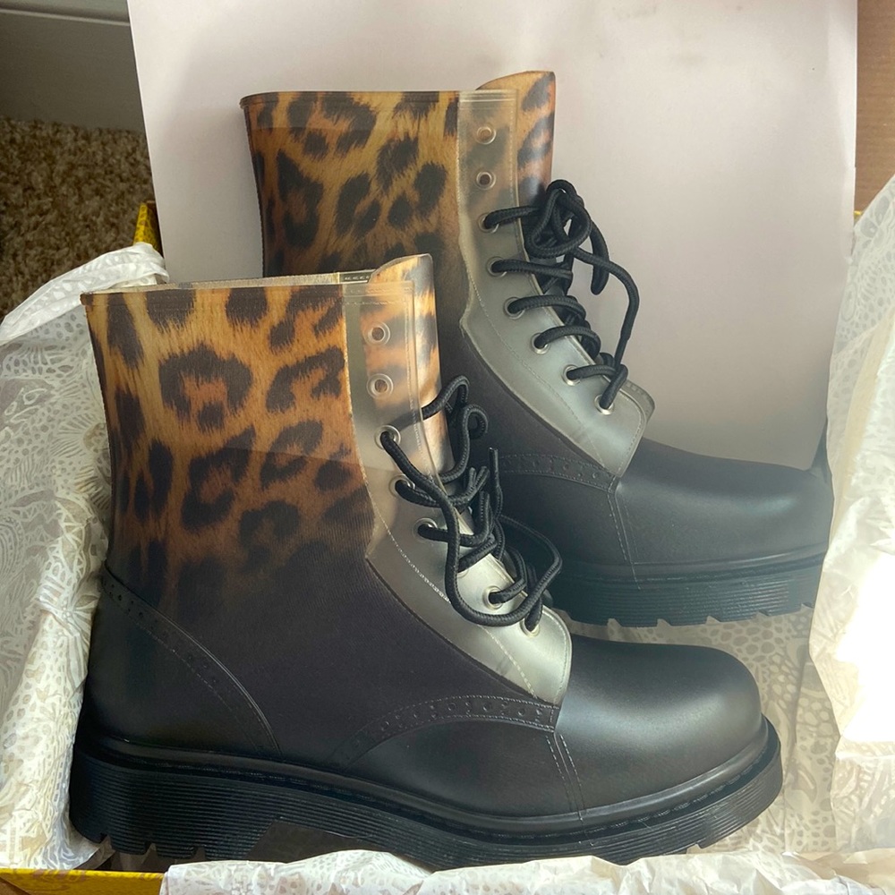 Leopard Rain boots